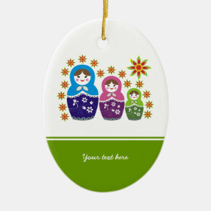 Ornamento del personalizado ruso Matryoshka Dolls