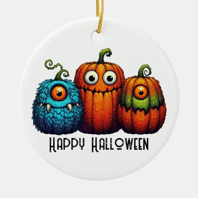Ornamento del Personalizar Monster Pumpkins (Frente)