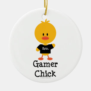 Ornamento del polluelo del videojugador