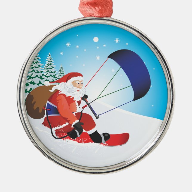 Ornamento del premio de la snowboard de Santa (Frente)