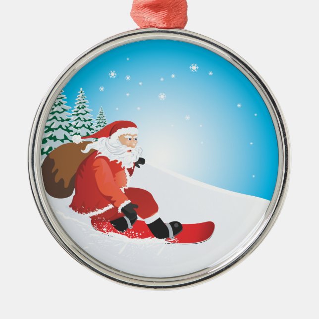 Ornamento del premio de la snowboard de Santa (Frente)