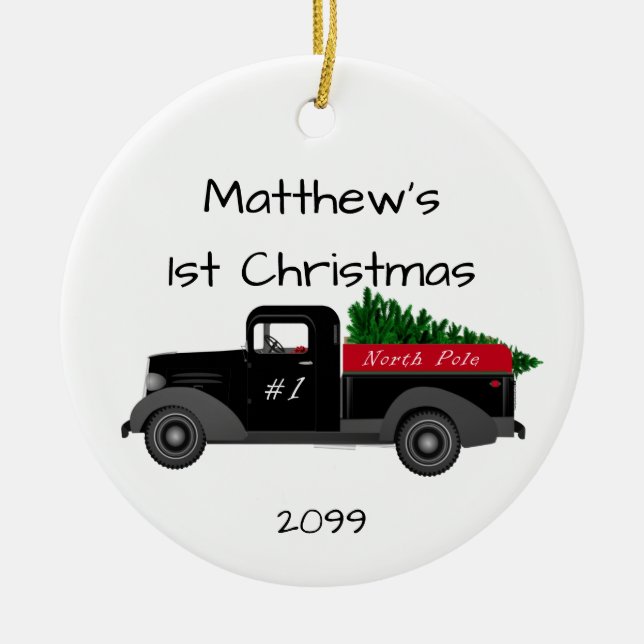 Ornamento del primer camión navideño del Polo Nort (Frente)