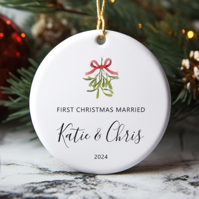 Ornamento del primer Personalizado casado de Navid (Subido por el creador)