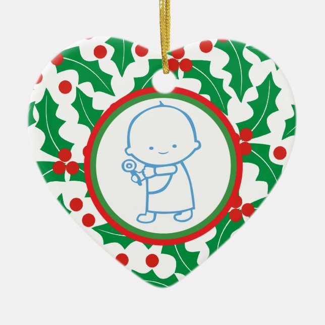 Ornamento del primer Personalizado de Navidades de (Frente)