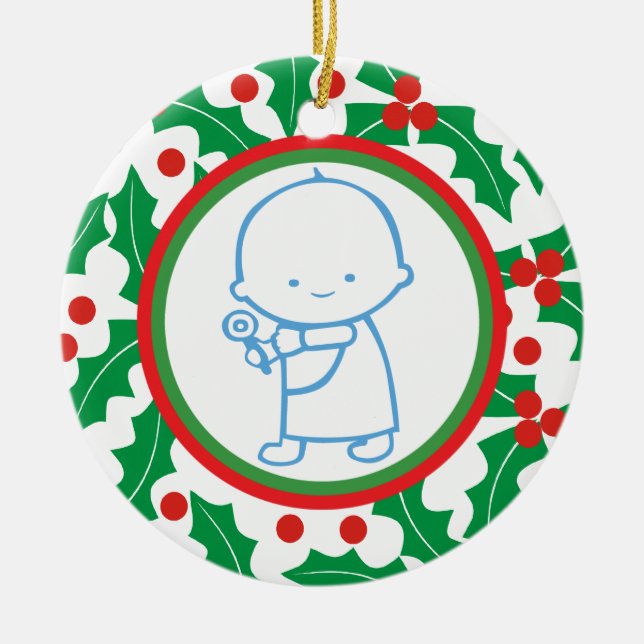 Ornamento del primer Personalizado de Navidades de (Frente)