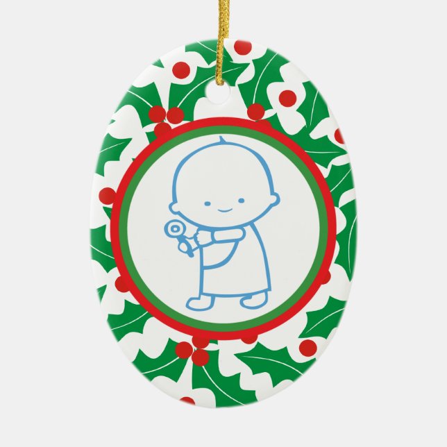 Ornamento del primer Personalizado de Navidades de (Frente)