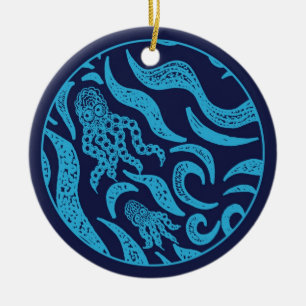 Ornamento del pulpo de la familia del océano