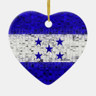 Ornamento del purpurina de la bandera de Honduras