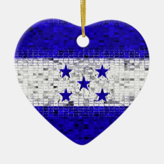 Ornamento del purpurina de la bandera de Honduras (Frente)