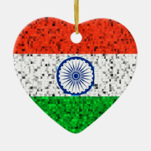 Ornamento del purpurina de la bandera de la India