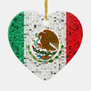 Ornamento del purpurina de la bandera de México