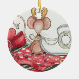 Ornamento del ratón del envoltorio para regalos