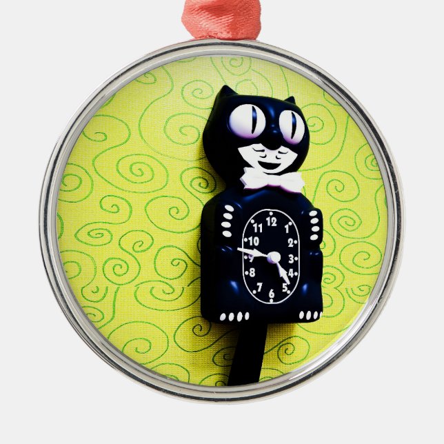 Ornamento del reloj de gato del kit antiguo (Frente)