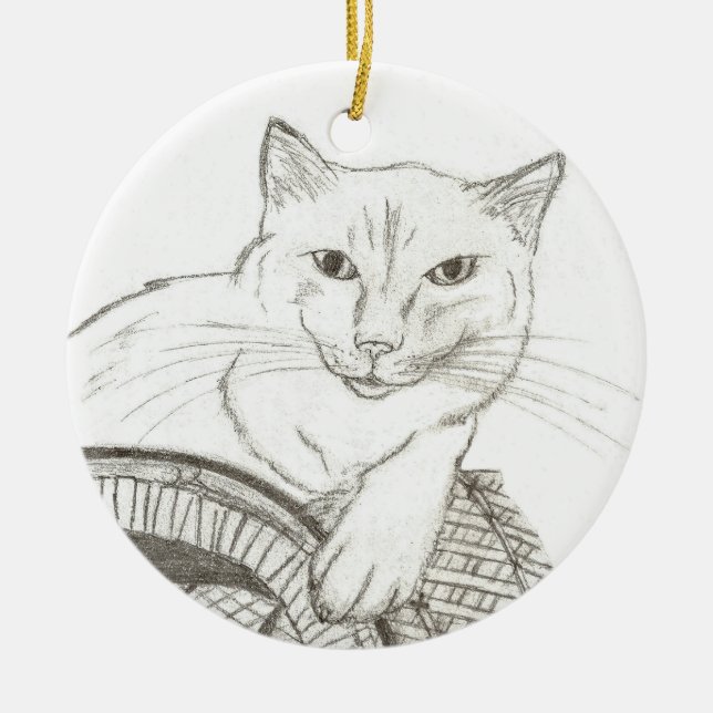 Ornamento del retrato de Cat Ragdoll (Frente)