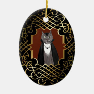 Ornamento del retrato del gatito del vampiro