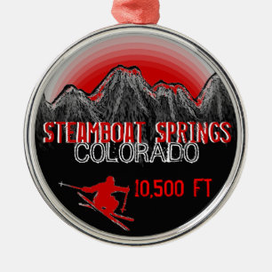 Ornamento del rojo del esquí de Steamboat Springs