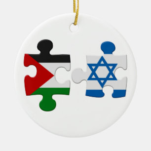 Ornamento del rompecabezas de la bandera israelí y