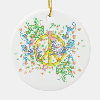 Ornamento del símbolo de paz de la mariposa del