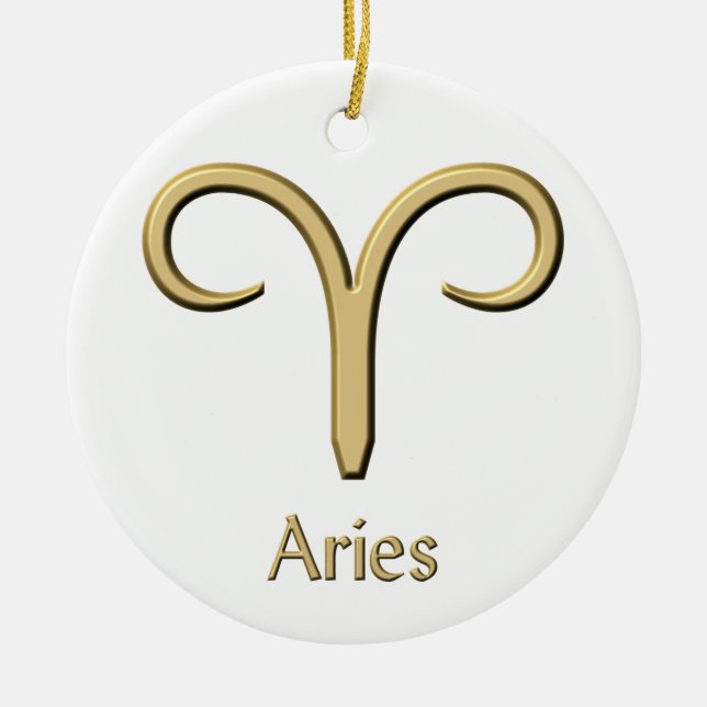 Ornamento del símbolo del oro del aries (Frente)