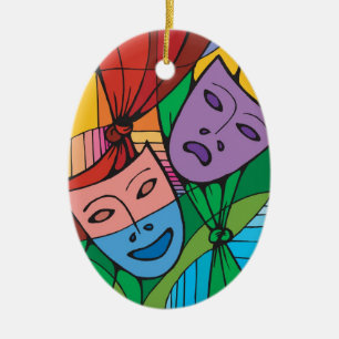Ornamento del símbolo del teatro de la tragedia y