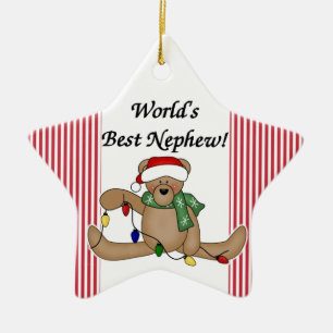 Ornamento del sobrino del mundo del oso de peluche