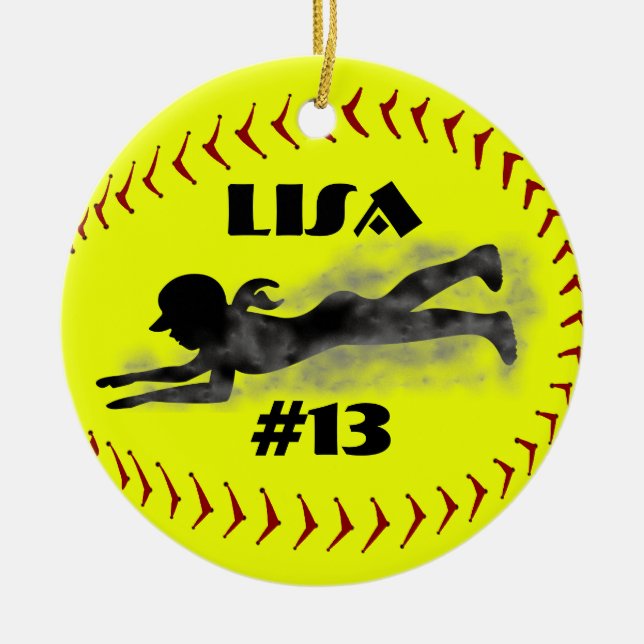 Ornamento del softball de Fastpitch (Frente)