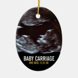 Ornamento del Sonogram - carro de bebé de la boda
