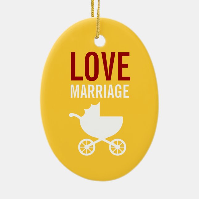 Ornamento del Sonogram - carro de bebé de la boda (Atrás)