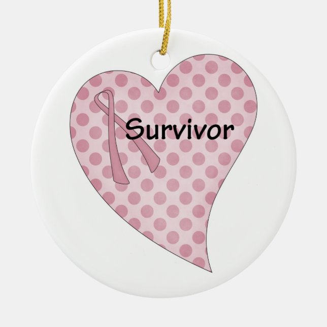 ornamento del superviviente del cáncer de pecho (Frente)