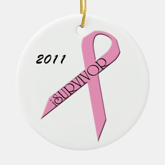 ornamento del superviviente del cáncer de pecho (Frente)