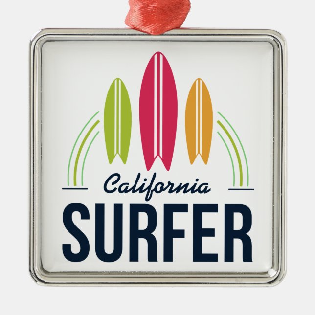 Ornamento del surfista de ubicación del personaliz (Frente)