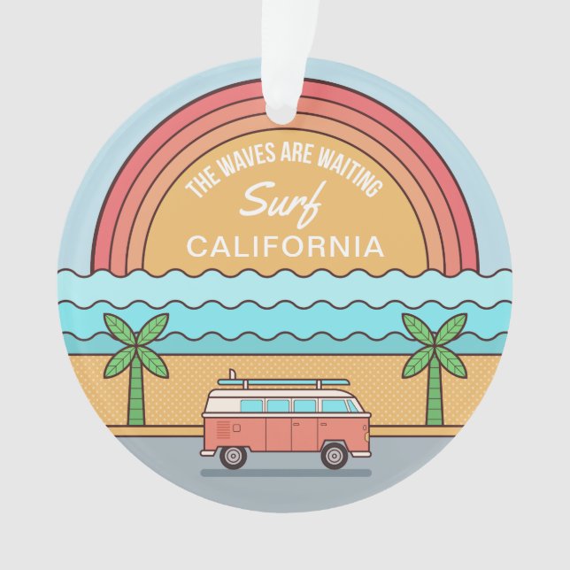 Ornamento del surfista de ubicación del personaliz (Anverso)