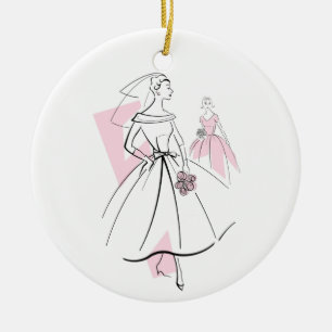 Ornamento del texto rosado de la moda Novia
