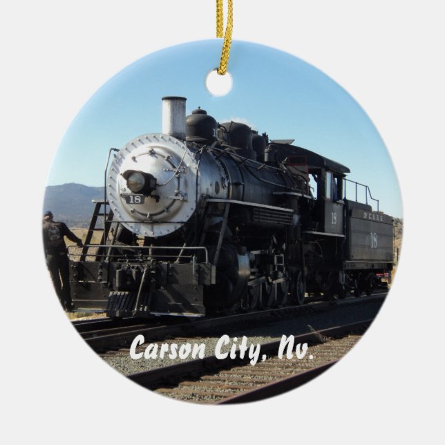 Ornamento del tren del vapor de Carson City, (Frente)