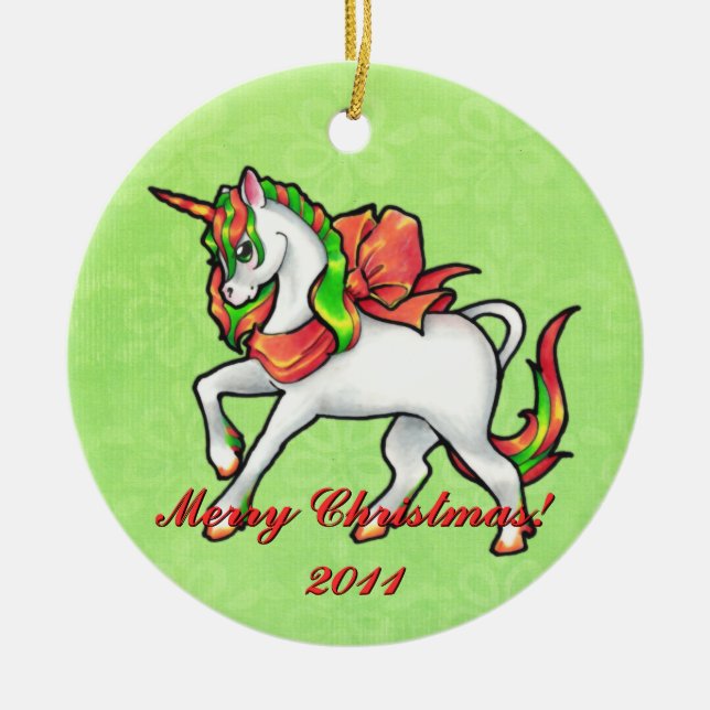 Ornamento del unicornio del navidad (Frente)