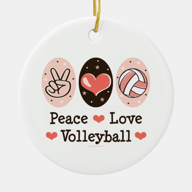 Ornamento del voleibol del amor de la paz (Frente)