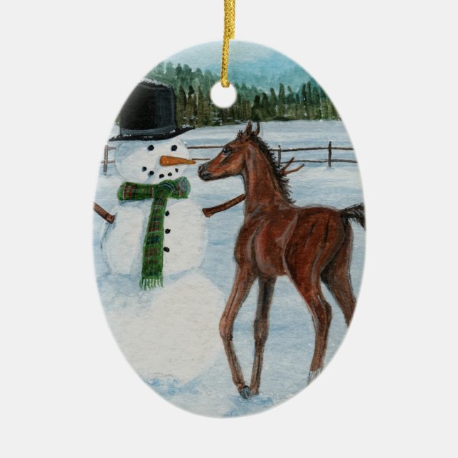 Ornamento delicioso del navidad del potro del (Frente)