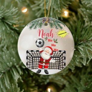 Ornamento deportivo de fútbol Santa Ornament