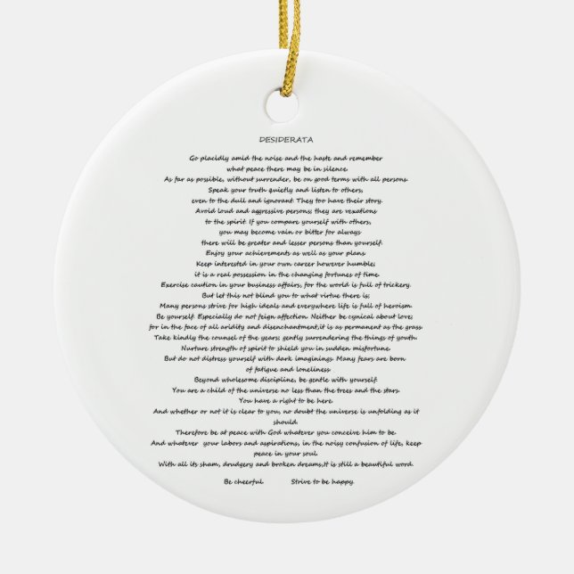 ORNAMENTO DESIDERATA MAX ERHMANN (Frente)