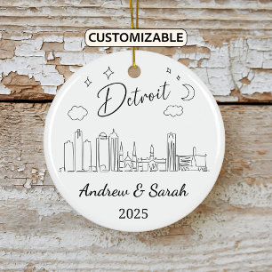 Ornamento Detroit personalizado de la línea de Sky