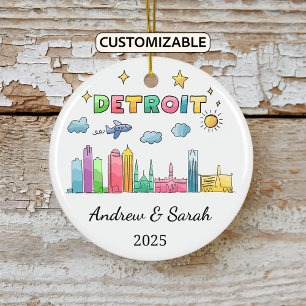 Ornamento Detroit personalizado de la línea de Sky