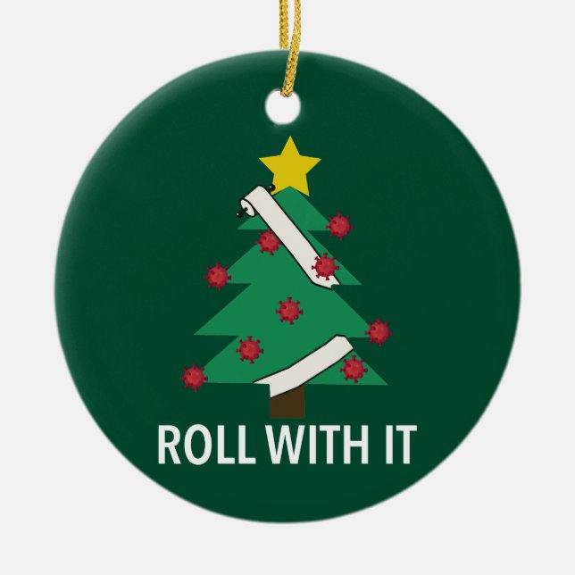 Ornamento divertido de arbol de navidad de color (Frente)