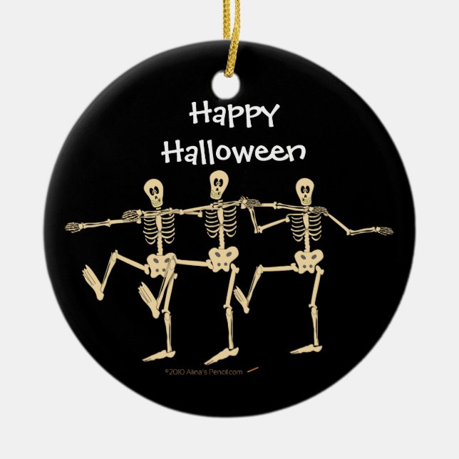 Ornamento divertido de Halloween de los esqueletos (Frente)