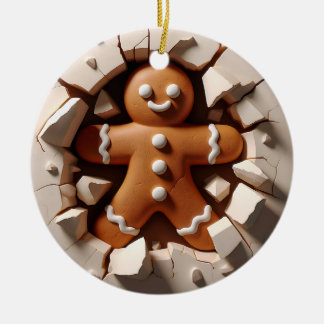 Ornamento divertido de Navidad Gingerbread Wall-Br