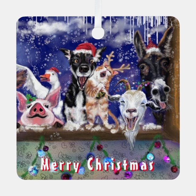 Ornamento divertido de Navidad para animales de gr (Anverso)
