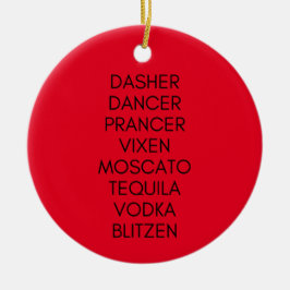 Ornamento divertido de nombres para beber renos