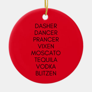 Ornamento divertido de nombres para beber renos