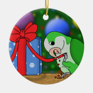 Ornamento divertido del navidad del Parakeet del