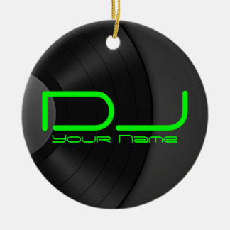 Ornamento DJ con fondo de Vinyl