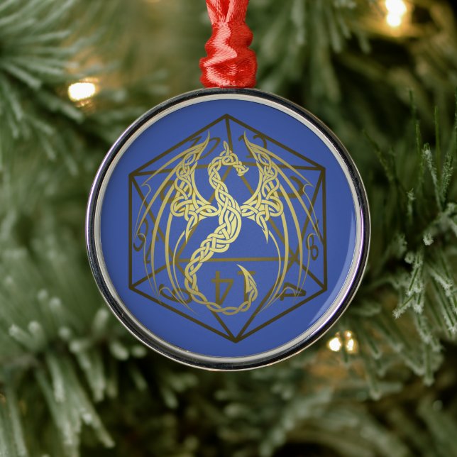 Ornamento DND D20 Celtic Dragon (Árbol)